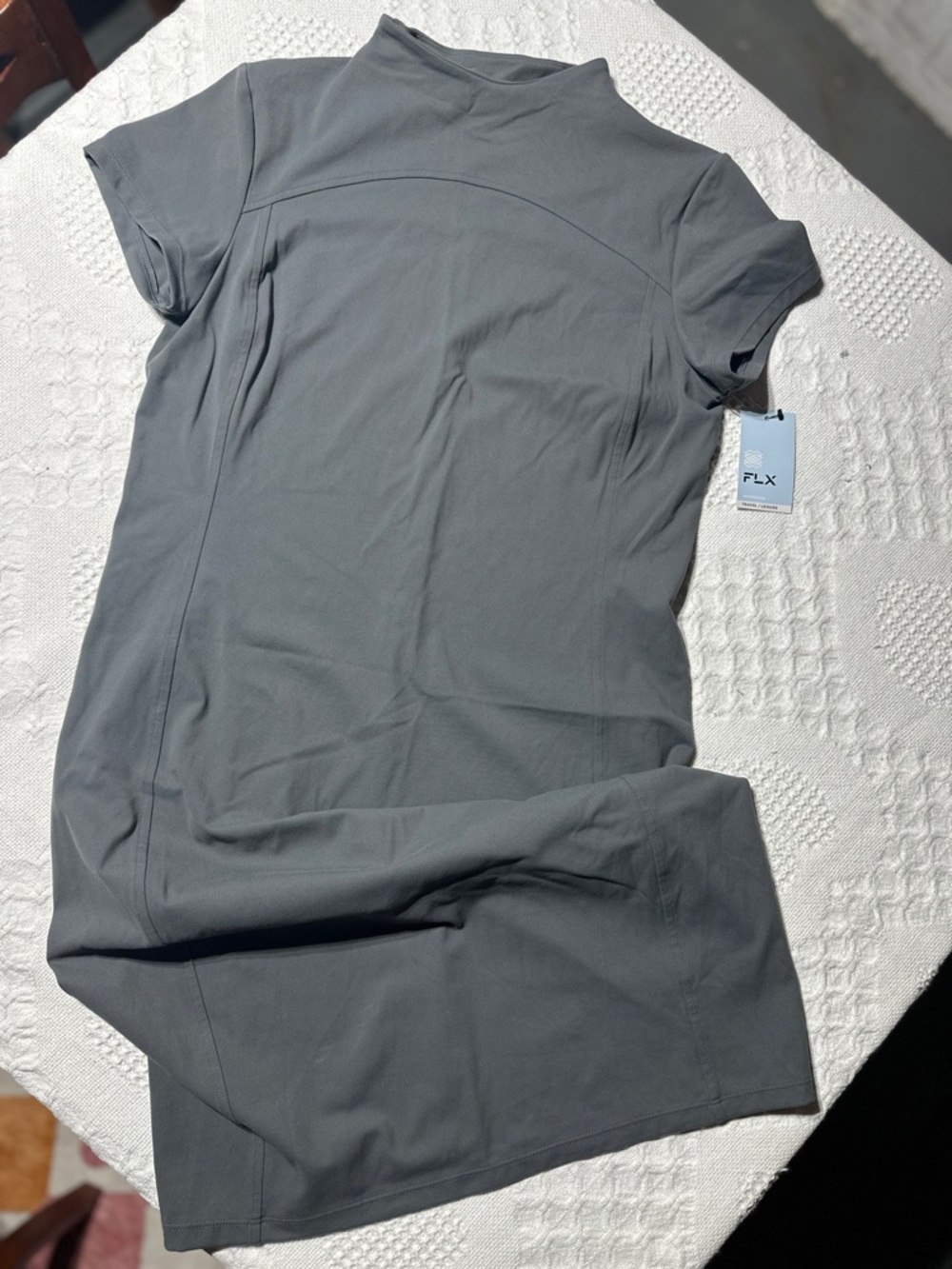 FLX Affirmation Travel/Leisure Women’s Gray Dress - L- NWT- wicking